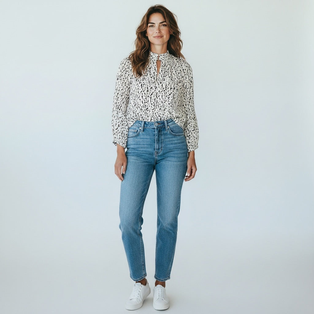 Black/White Maison D’Amelie Women-Tops, Medium